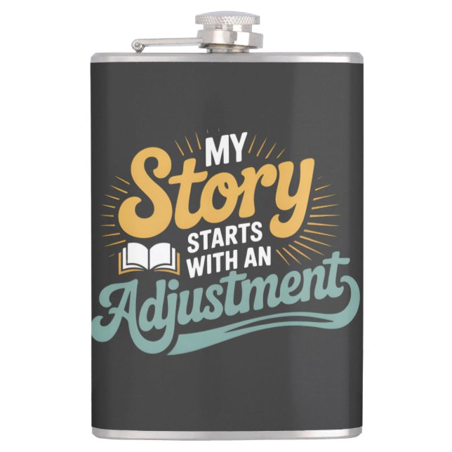 Chiropractic Student Motivation Spine Quote Flask (Front)