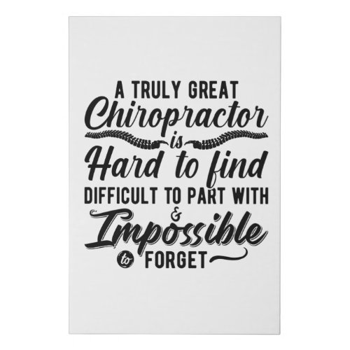 Chiropractic Truly Great Chiropractor Spine Chiro Faux Canvas Print