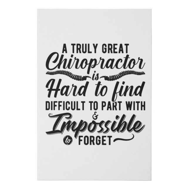 Chiropractic Truly Great Chiropractor Spine Chiro Faux Canvas Print (Front)