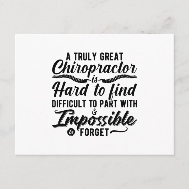 Chiropractic Truly Great Chiropractor Spine Chiro Postcard (Front)