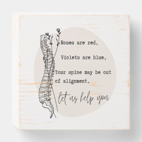 Chiropractic Valentines Day Wooden Box Sign