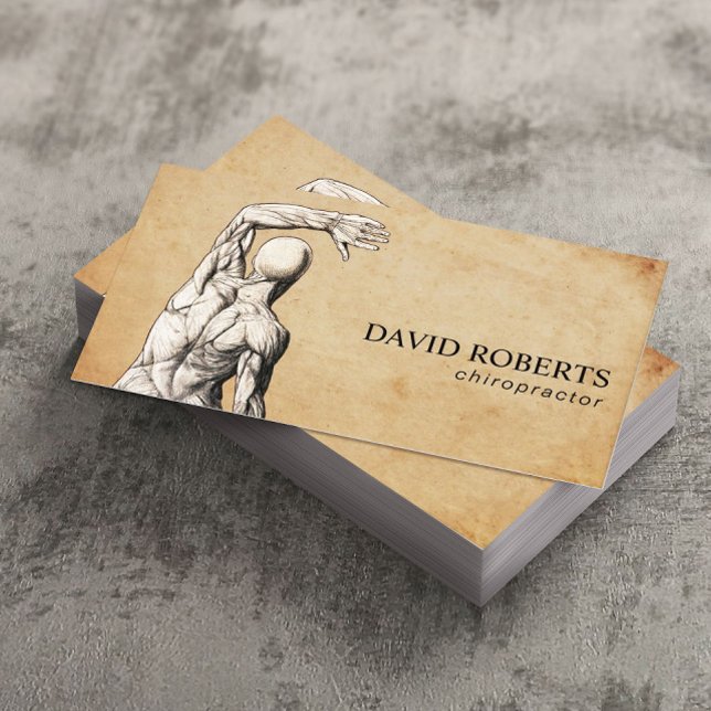 Chiropractic Vintage Anatomy Chiropractor Business Card (Creator Uploaded)