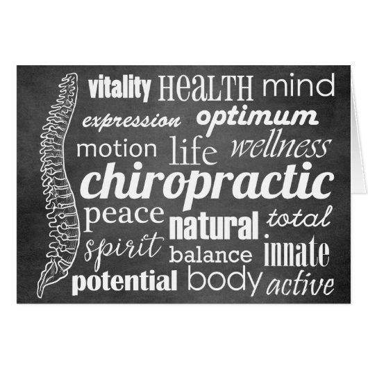 Chiropractic Word Collage Chalkboard Cards (Front Horizontal)