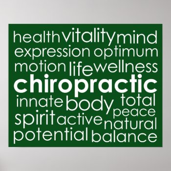 Chiropractic Word Collage Poster by chiropracticbydesign at Zazzle