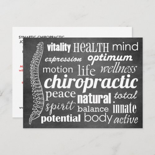 Chiropractic Word Collage Reactivation Recall Postcard