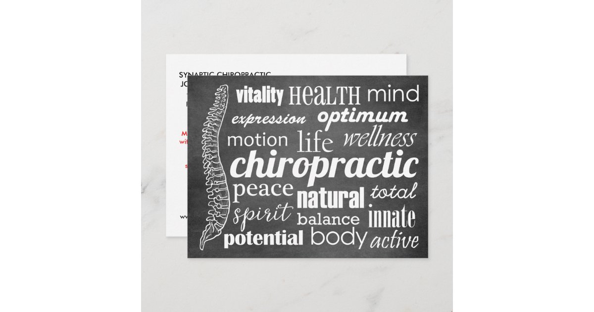 Chiropractic Word Collage Reactivation Recall Postcard | Zazzle