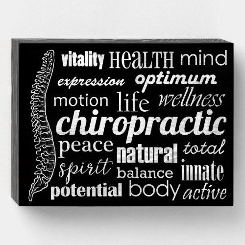 Chiropractic Word Collage \ Wooden Box Sign