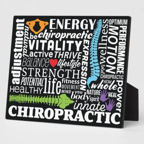 Chiropractic Words and Elements Collage Plaque