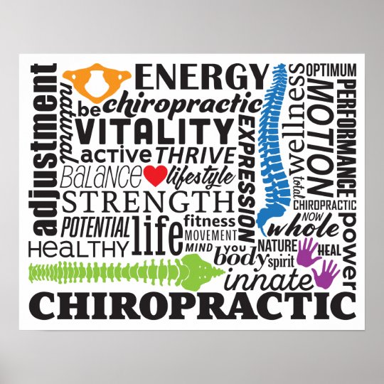 Chiropractic Words and Elements Collage Poster | Zazzle.com