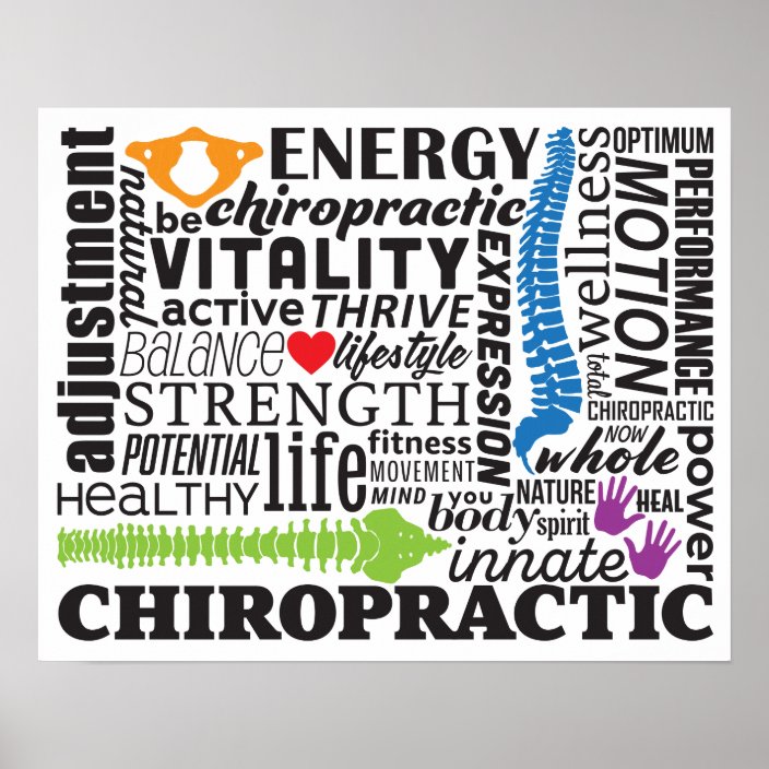 Chiropractic Words and Elements Collage Poster | Zazzle.com