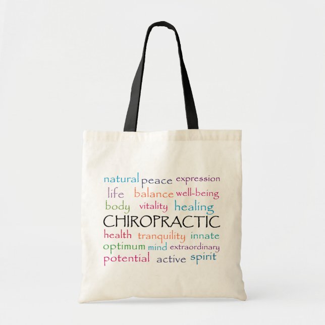 Chiropractic Words Tote Bag (Front)