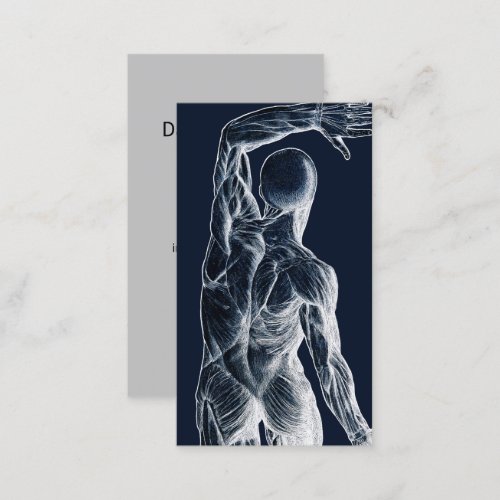 Chiropractor Anatomy Back Chiropractic Navy Blue Business Card