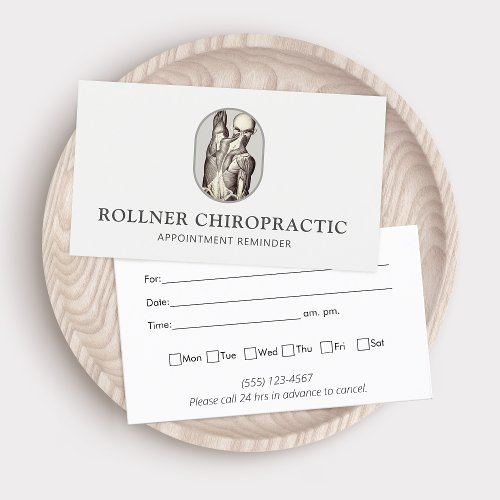Chiropractor Appointment Reminder Chiropractic  Business Card