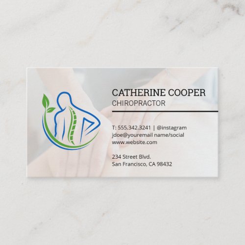 Chiropractor  Back Logo Business Card