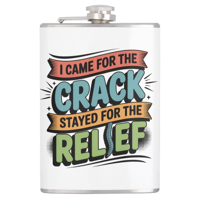 Chiropractor Back Relief Funny Gift Flask (Front)