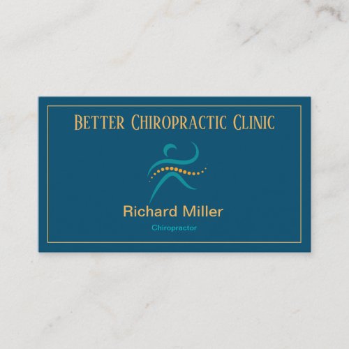 Chiropractor Blue Gold Business Card