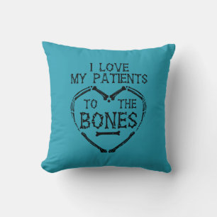 Chiropractor Bones Love Heart Adjustor Throw Pillow