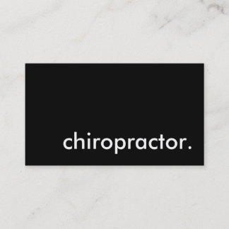 chiropractor. business card