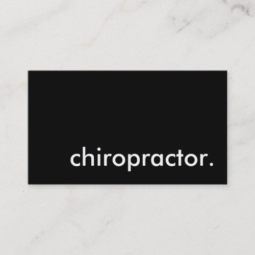 chiropractor business card