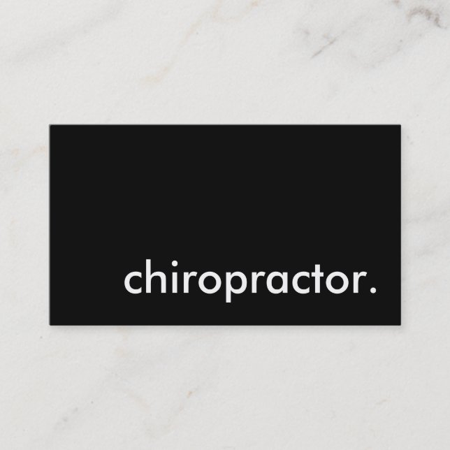 chiropractor. business card (Front)