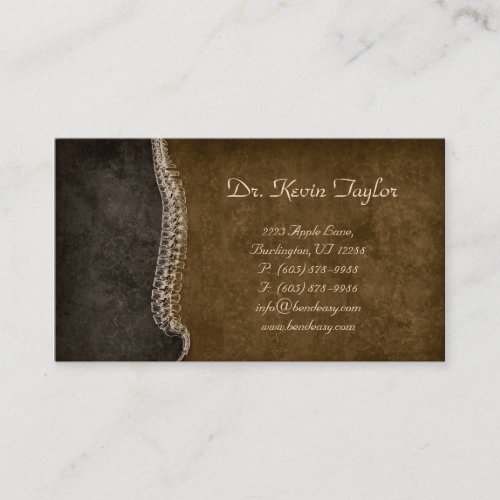 Chiropractor Business Card Chiropractic Spine