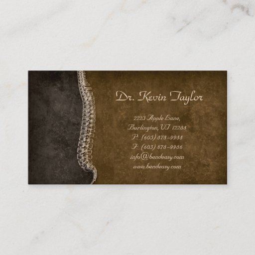 Customizable Chiropractor Business Card Chiropractic Spine