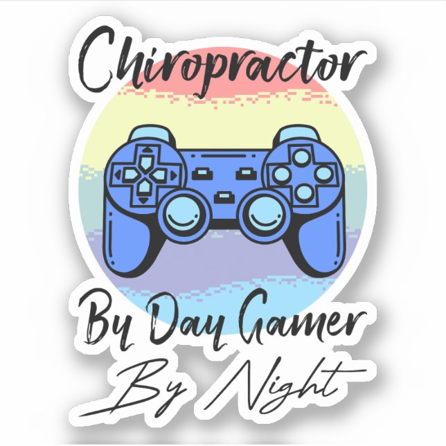 Chiropractor By Day Gamer By Night Sticker (Front)
