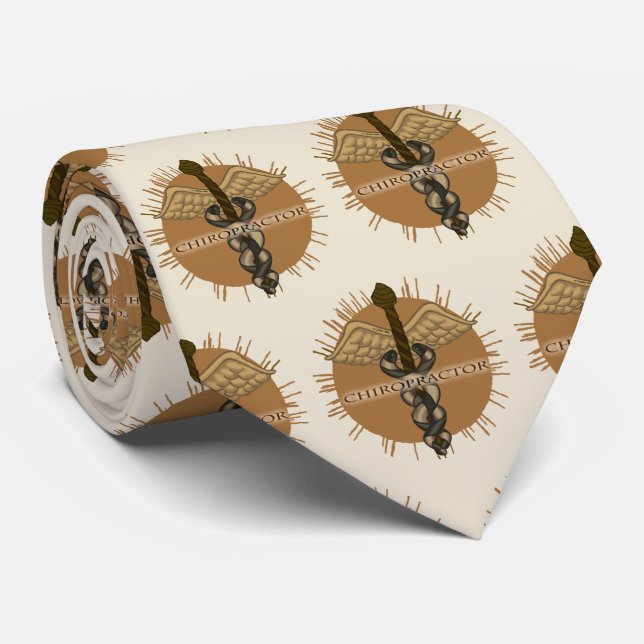Chiropractor Caduceus Neck Tie (Rolled)