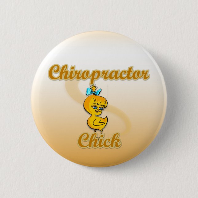 Chiropractor Chick Pinback Button (Front)