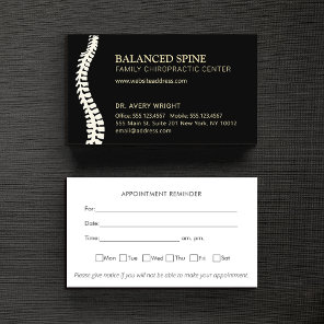 Chiropractor Chiropractic Appointment Reminder  Business Card