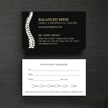 Chiropractor Chiropractic Appointment Reminder  Business Card by sm_business_cards at Zazzle