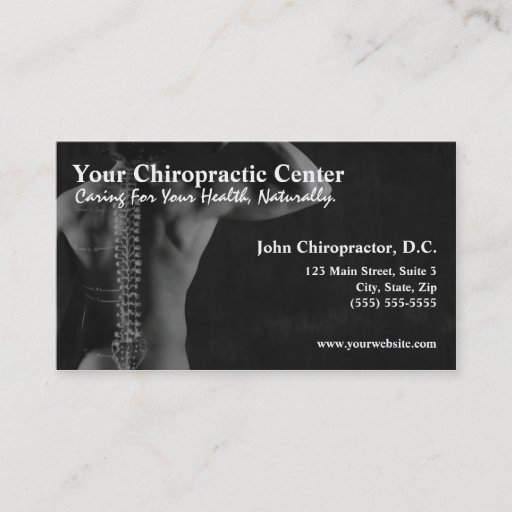 Customizable Chiropractor Chiropractic Business Cards