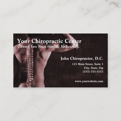 Customizable Chiropractor Chiropractic Business Cards