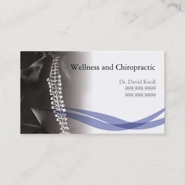 Chiropractor Chiropractic Health Wellness Clinic Business Card (Front)