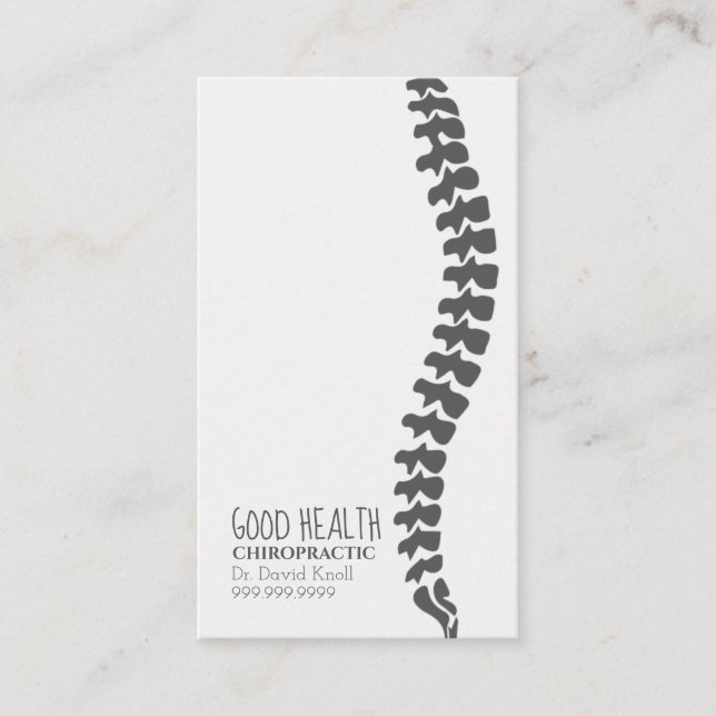 Chiropractor Chiropractic Health Wellness Clinic Business Card (Front)