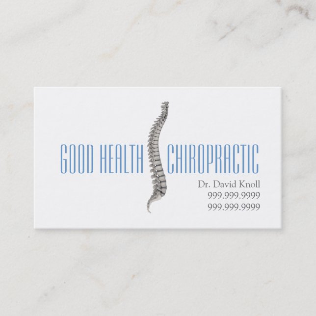 Chiropractor Chiropractic Health Wellness Clinic Business Card (Front)