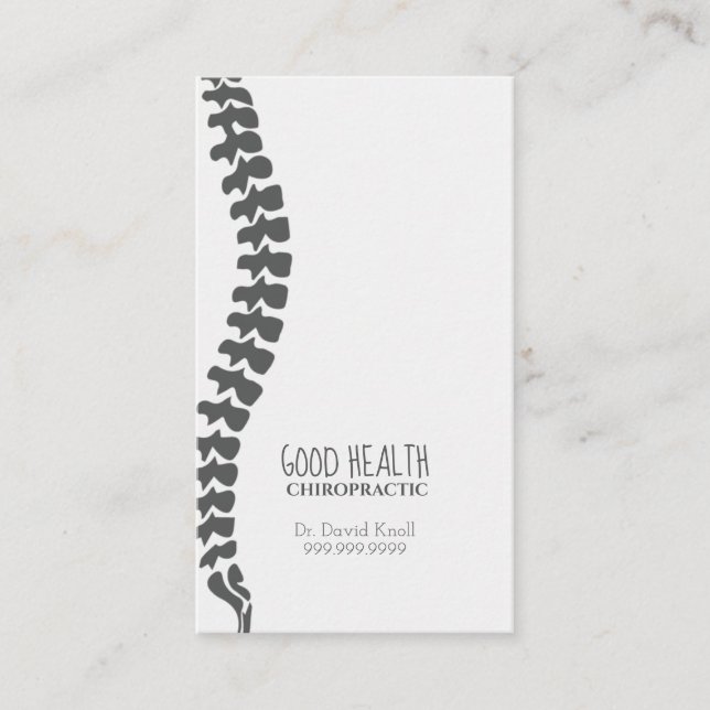 Chiropractor Chiropractic Health Wellness Clinic Business Card (Front)