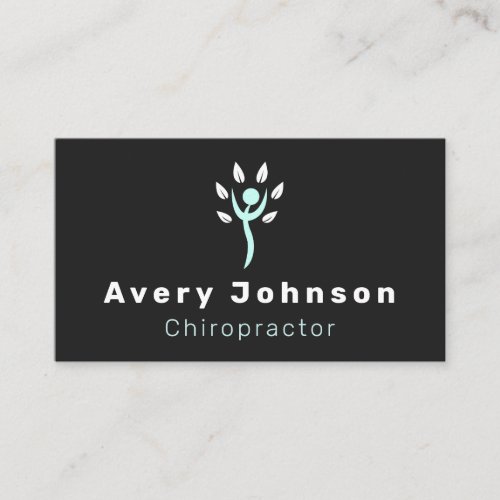 Chiropractor Chiropractic Massage Therapy Black Business Card