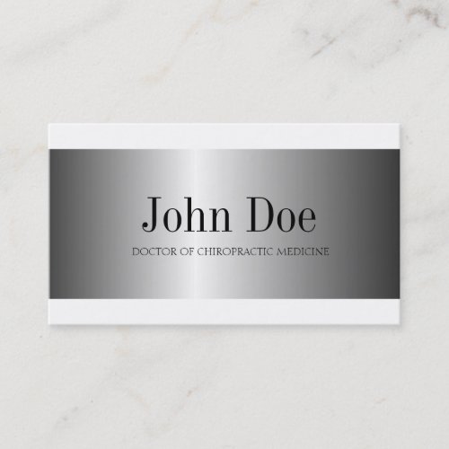 Chiropractor Chiropractic Medicine Silver Metallic Business Card