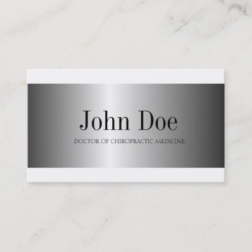 Customizable Chiropractor Chiropractic Medicine Silver Metallic Business Card