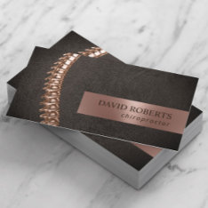 Chiropractor Chiropractic Rose Gold Spine Leather Business Card at Zazzle