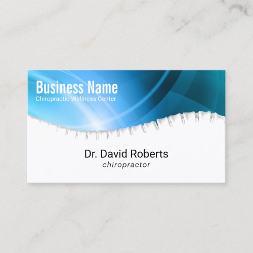 Chiropractor Chiropractic Spine Modern Blue Chiro Business Card