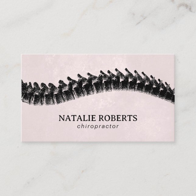 Chiropractor Chiropractic Spine Therapist Blush  Business Card (Front)