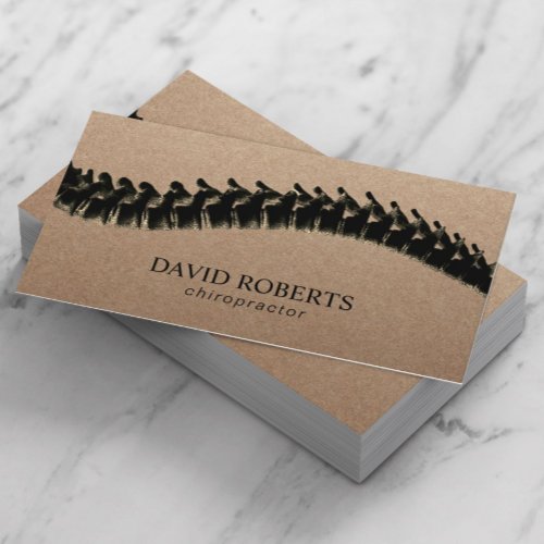 Chiropractor Chiropractic Spine Therapist Rustic Business Card