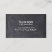 Chiropractor Chiropractic Spine Therapy Chalkboard Business Card (Back)