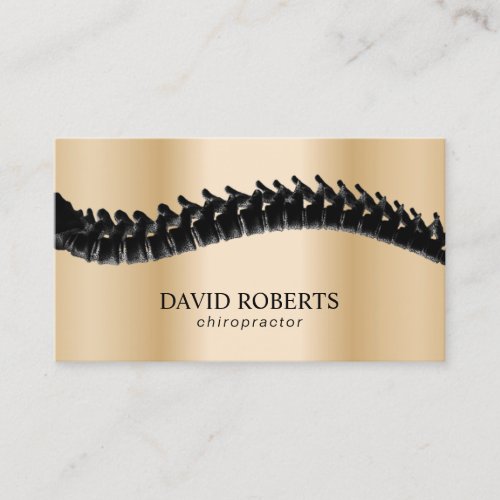 Chiropractor Chiropractic Spine Therapy Gold Business Card