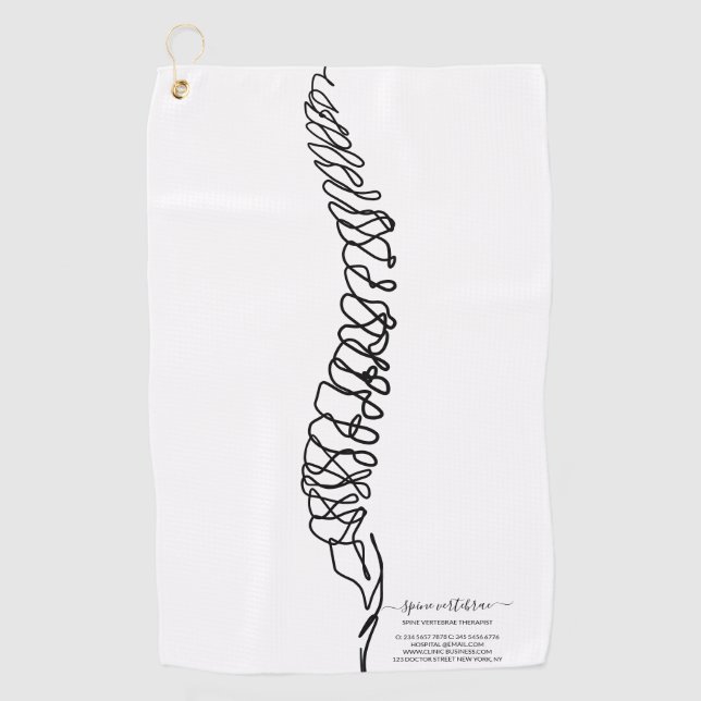 Chiropractor Chiropractic Spine Wellness Chiro Golf Towel (Front)