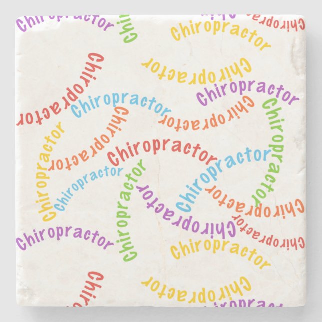 Chiropractor Colorful Wording  Stone Coaster (Front)