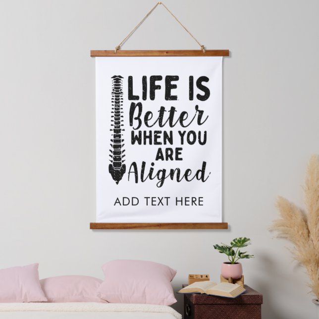 Chiropractor Coworker Life is Better When Aligned Hanging Tapestry (Bedroom)