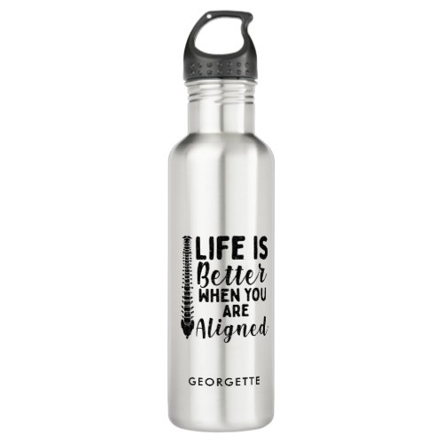 Chiropractor Coworker Life is Better When Aligned Stainless Steel Water Bottle